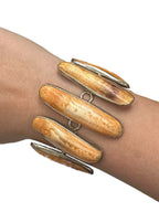 Sterling Silver Spiny Oyster or Fossil Shell Statement Bracelet
