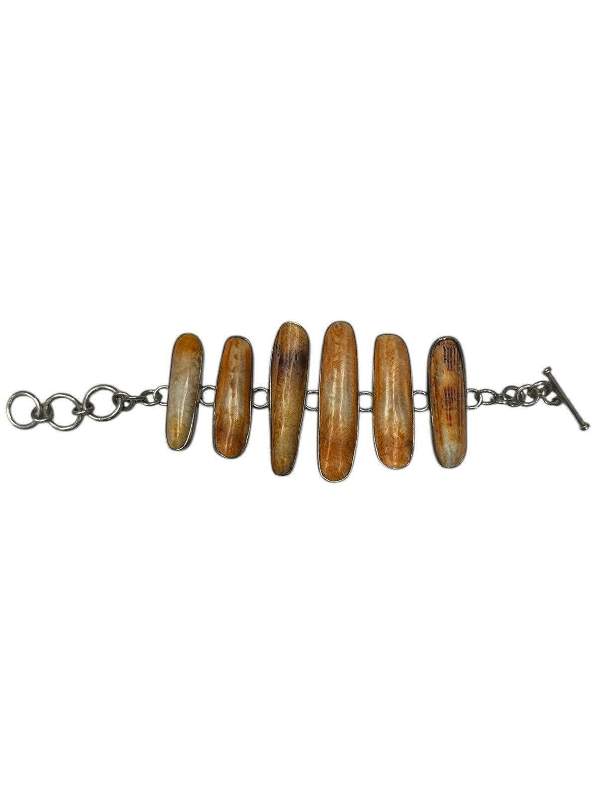 Sterling Silver Spiny Oyster or Fossil Shell Statement Bracelet