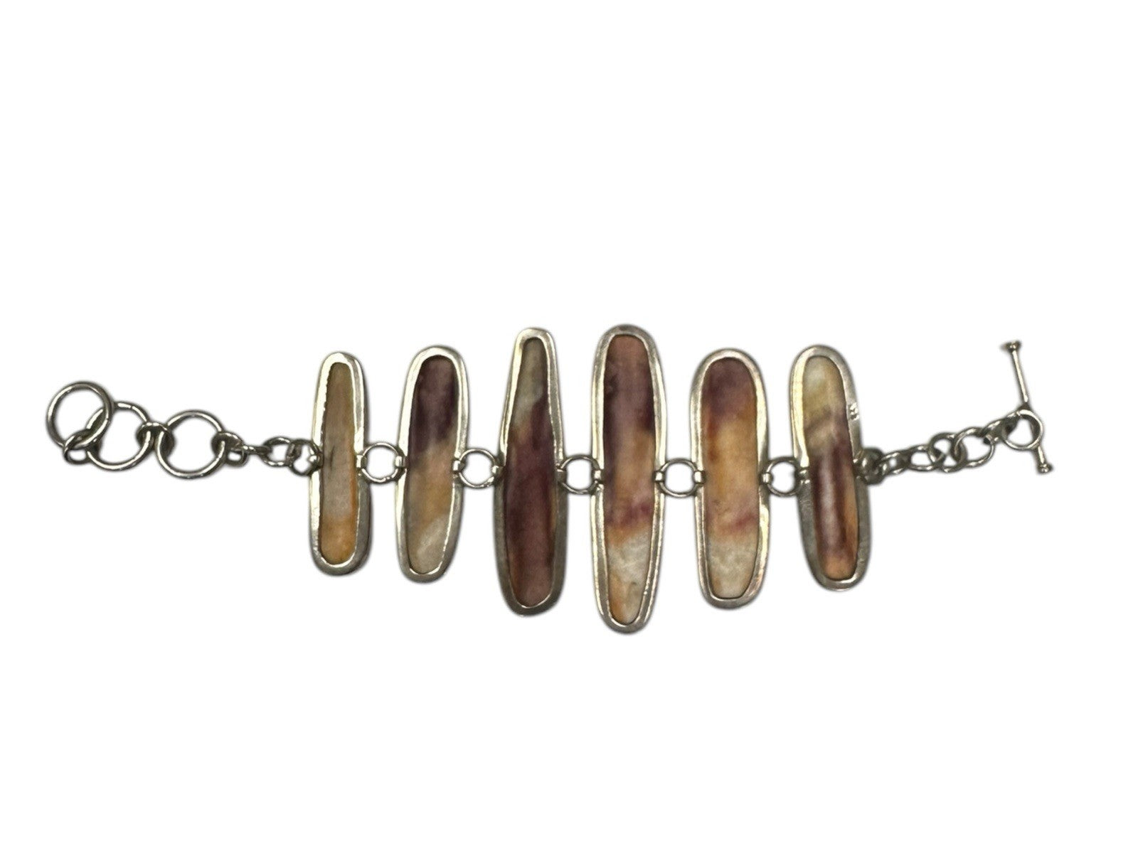 Sterling Silver Spiny Oyster or Fossil Shell Statement Bracelet