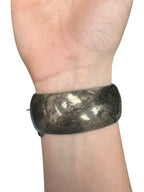 Binder Bros Sterling Silver Floral Engraved Hinged Bangle Bracelet