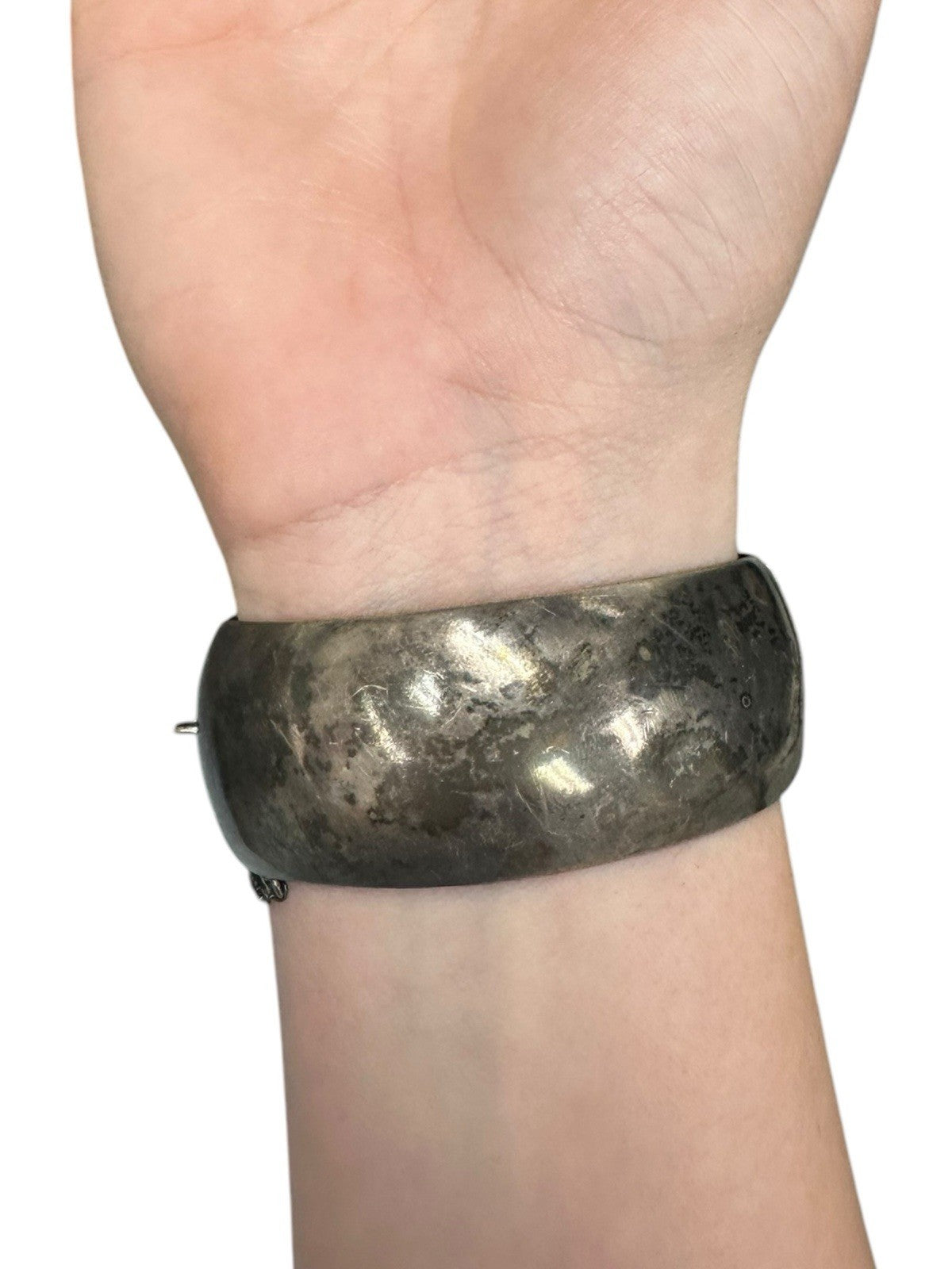 Binder Bros Sterling Silver Floral Engraved Hinged Bangle Bracelet