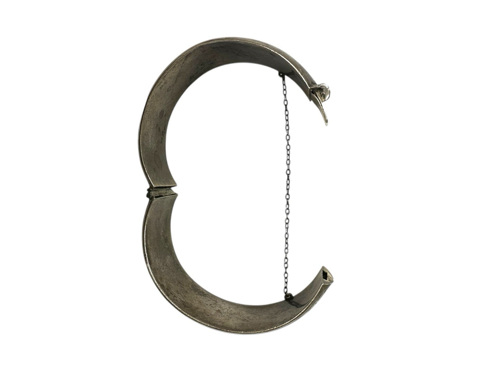 Binder Bros Sterling Silver Floral Engraved Hinged Bangle Bracelet