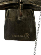 Binder Bros Sterling Silver Floral Engraved Hinged Bangle Bracelet