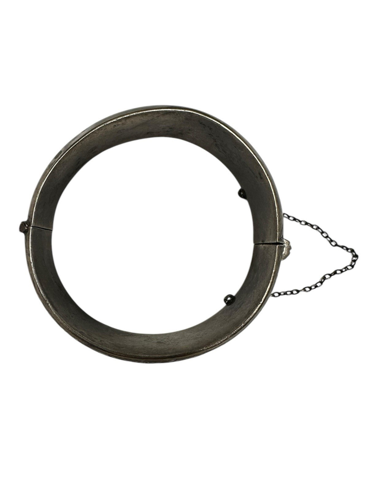 Binder Bros Sterling Silver Floral Engraved Hinged Bangle Bracelet