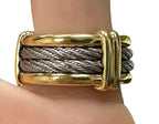 Charriol 18K Gold & Stainless-Steel Cable Ring - Size 4