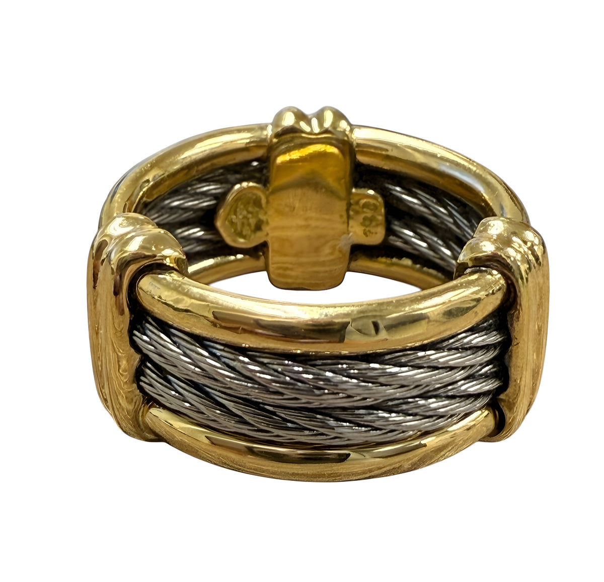 Charriol 18K Gold & Stainless-Steel Cable Ring - Size 4