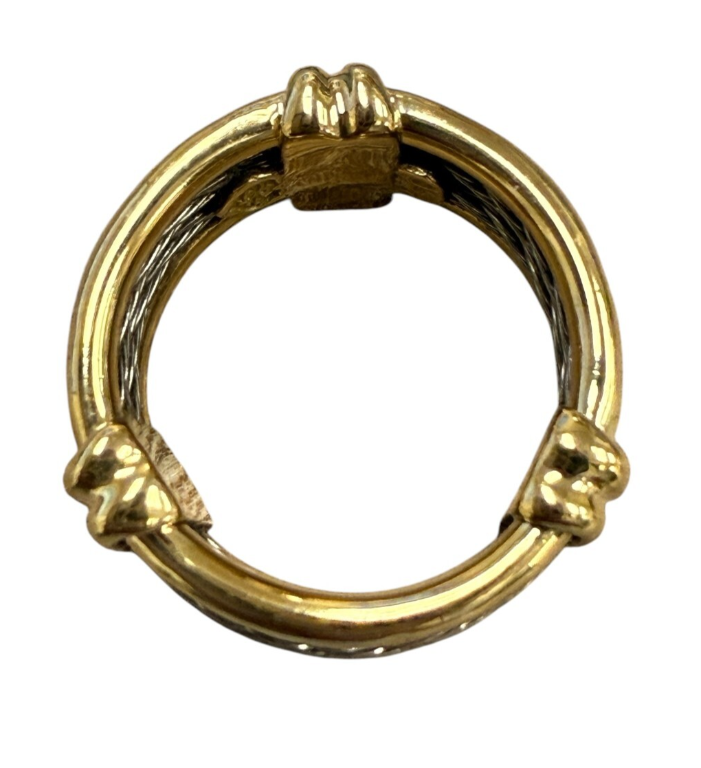 Charriol 18K Gold & Stainless-Steel Cable Ring - Size 4