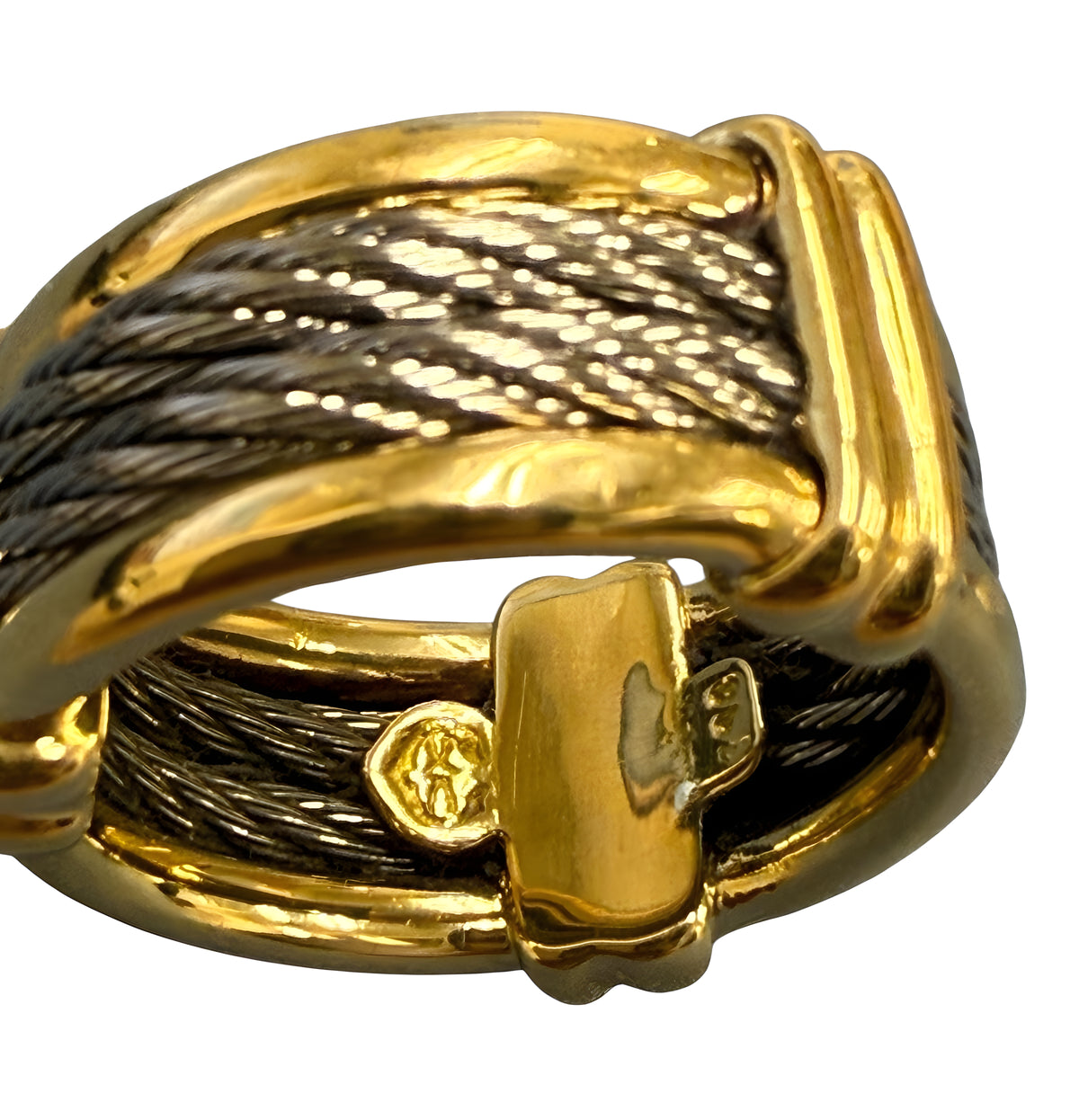 Charriol 18K Gold & Stainless-Steel Cable Ring - Size 4