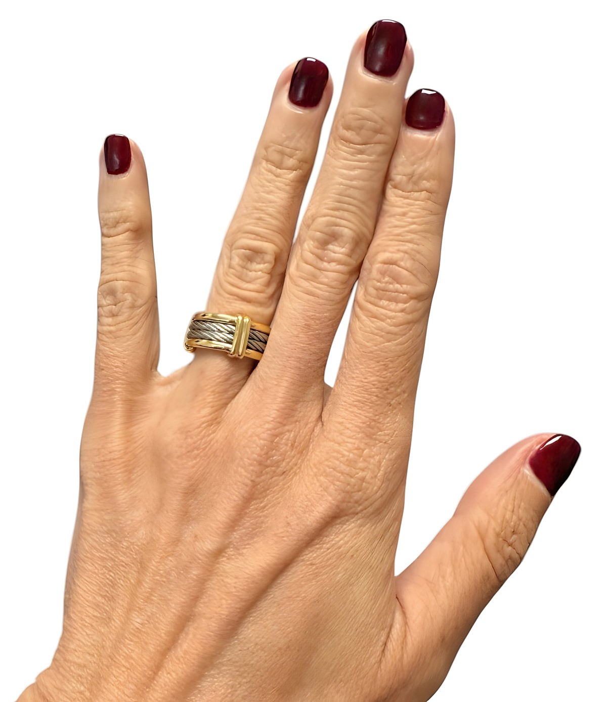 Charriol 18K Gold & Stainless-Steel Cable Ring - Size 4