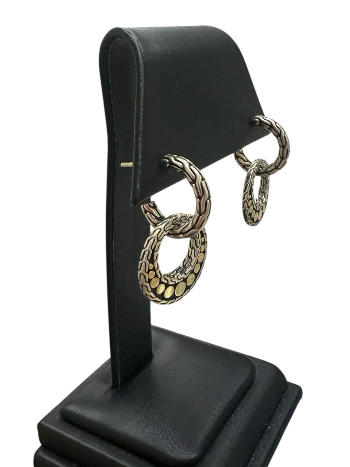 John Hardy Dot Silver & Gold Drop Earrings