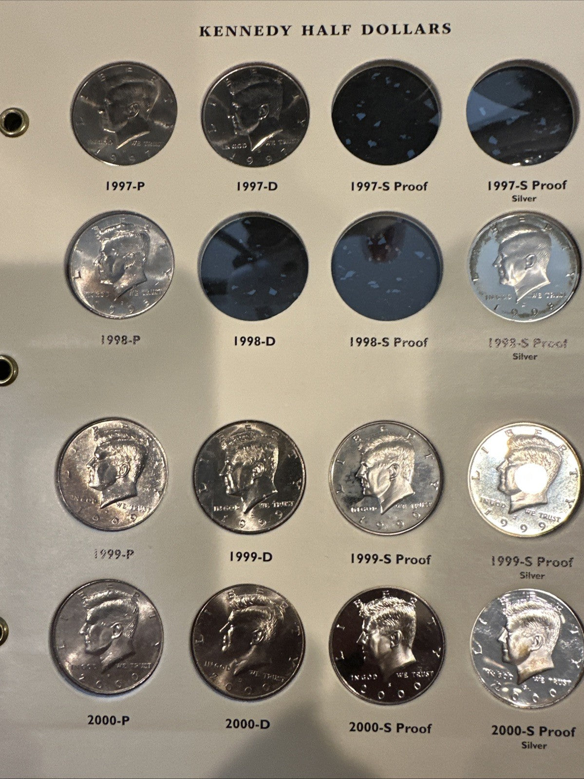 1997 through 2000 Kennedy half dollar 12 Coins Total