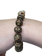 14k Rose Gold Diamond Frog Bead And Copper Bead Bracelet