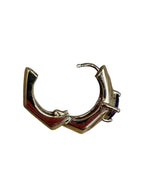 Sterling Silver Hoop Earrings With Purple Stone