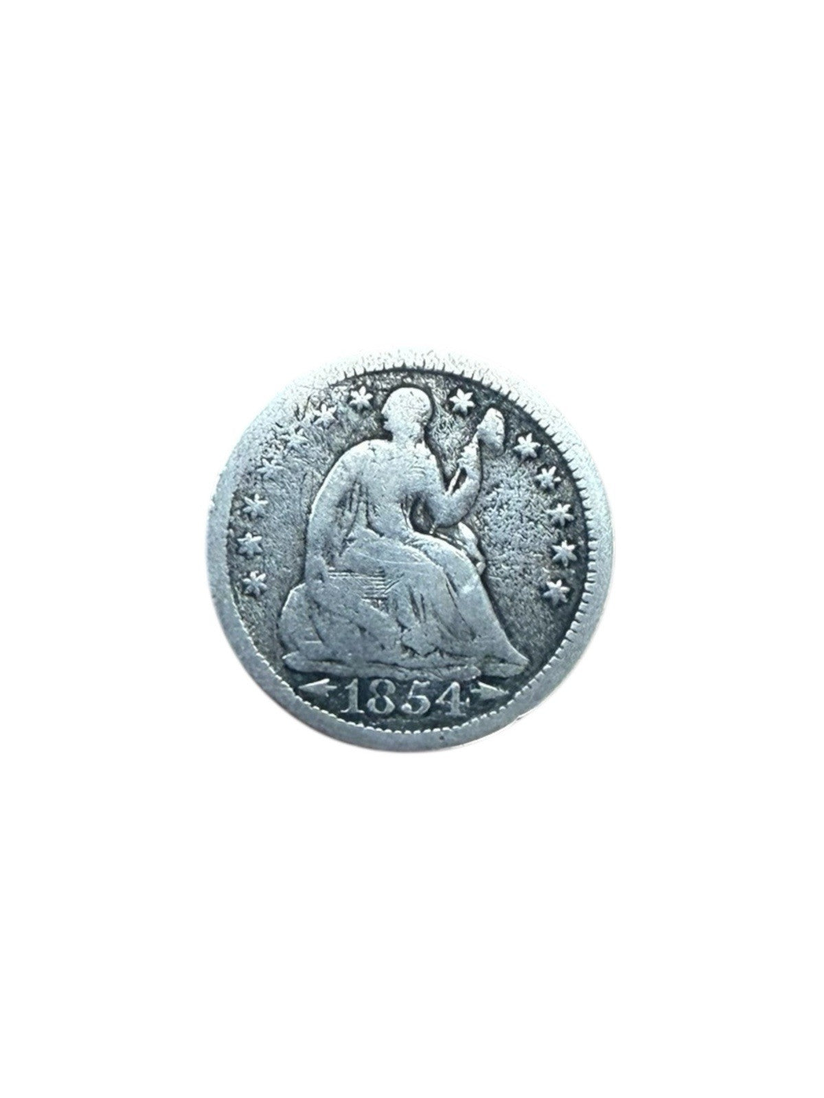 1854 Seated Liberty Silver Half Dime With Arrows #4358