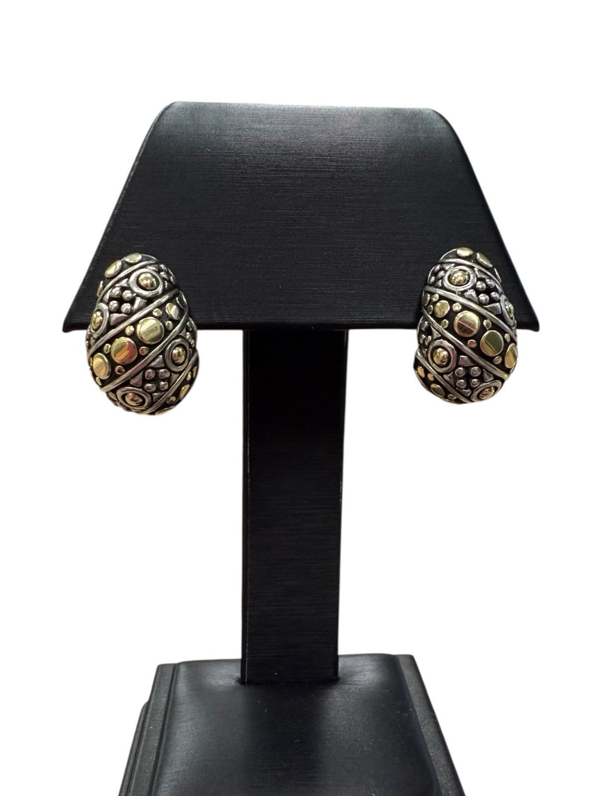 John Hardy Naga Legend Unisex Earring in 18K Yellow Gold and Sterling Silver