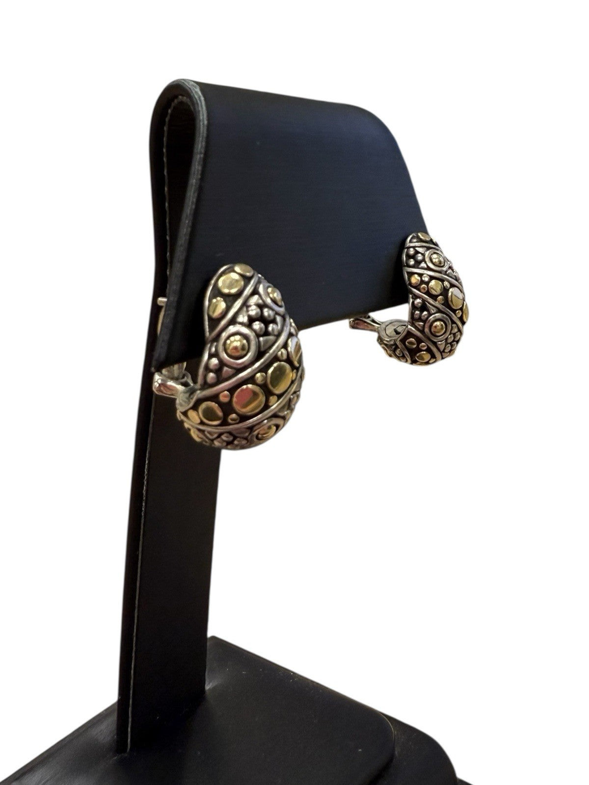 John Hardy Naga Legend Unisex Earring in 18K Yellow Gold and Sterling Silver