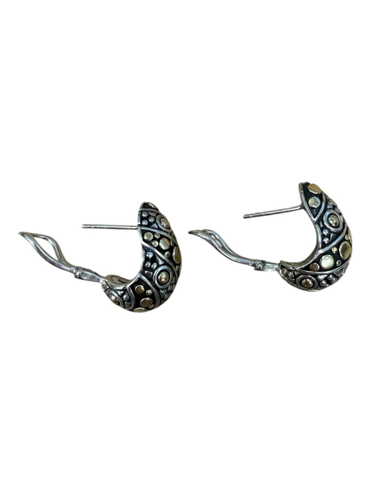 John Hardy Naga Legend Unisex Earring in 18K Yellow Gold and Sterling Silver