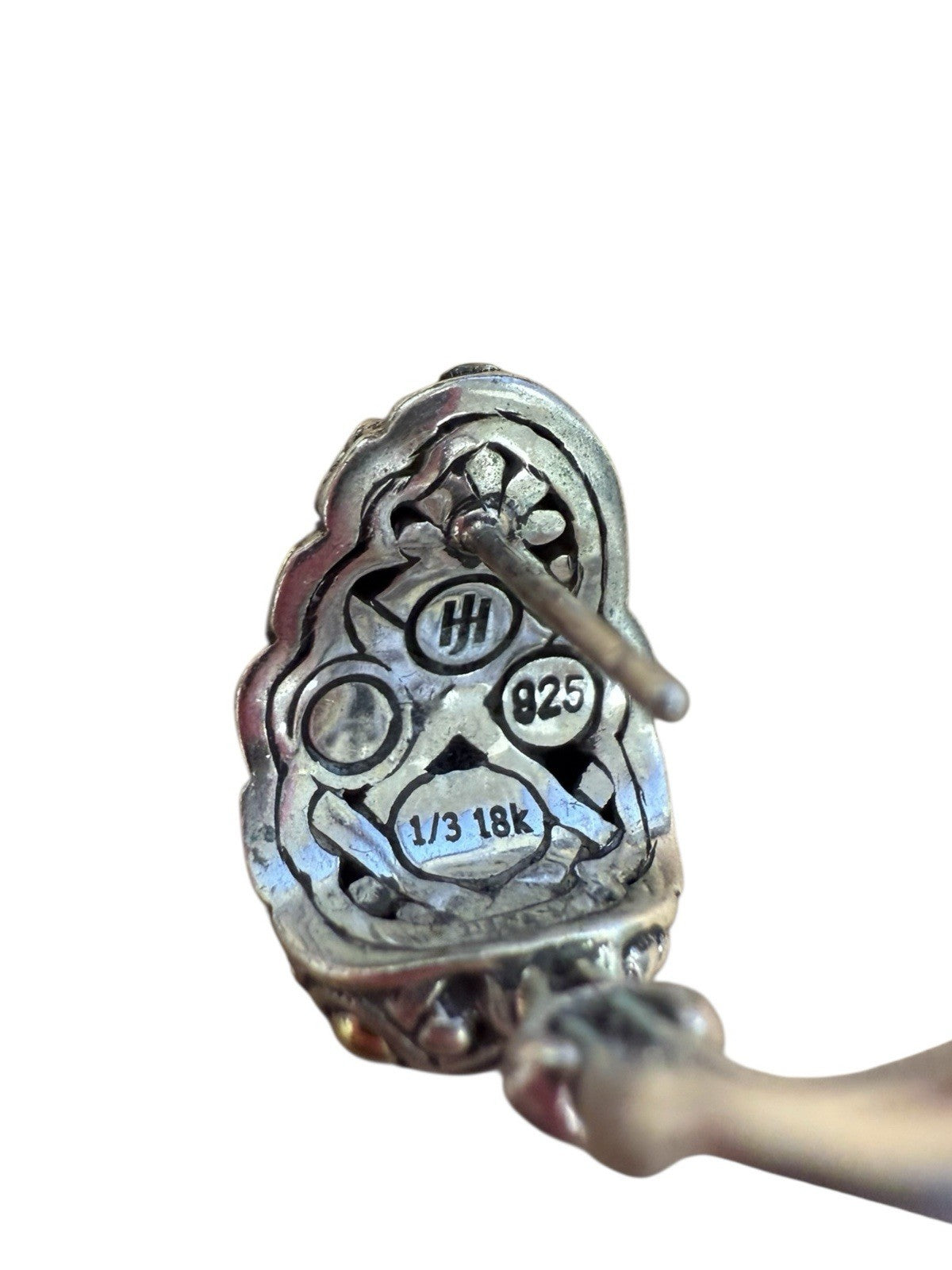 John Hardy Naga Legend Unisex Earring in 18K Yellow Gold and Sterling Silver