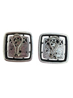 John Hardy Two-Tone Naga Square Earrings