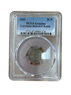 1866 Three Cent Nickel PCGS Genuine Corrosion Removed-F Detail