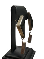 Sterling Silver Obsidian And Lapis Earrings