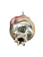 Sterling Silver Pomegranate Pendant Necklace with Pink Stones