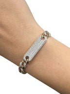 18k Two Tone Cuban Link Diamond Bracelet