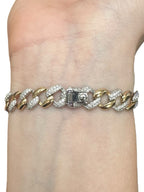18k Two Tone Cuban Link Diamond Bracelet