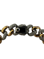 18k Two Tone Cuban Link Diamond Bracelet