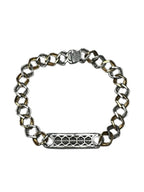 18k Two Tone Cuban Link Diamond Bracelet