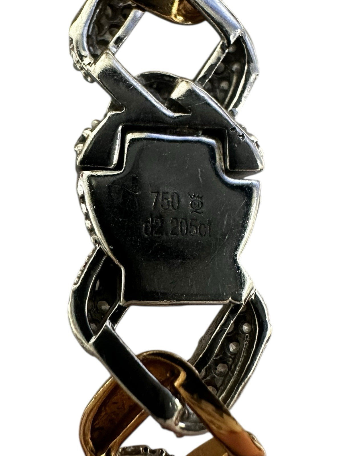 18k Two Tone Cuban Link Diamond Bracelet