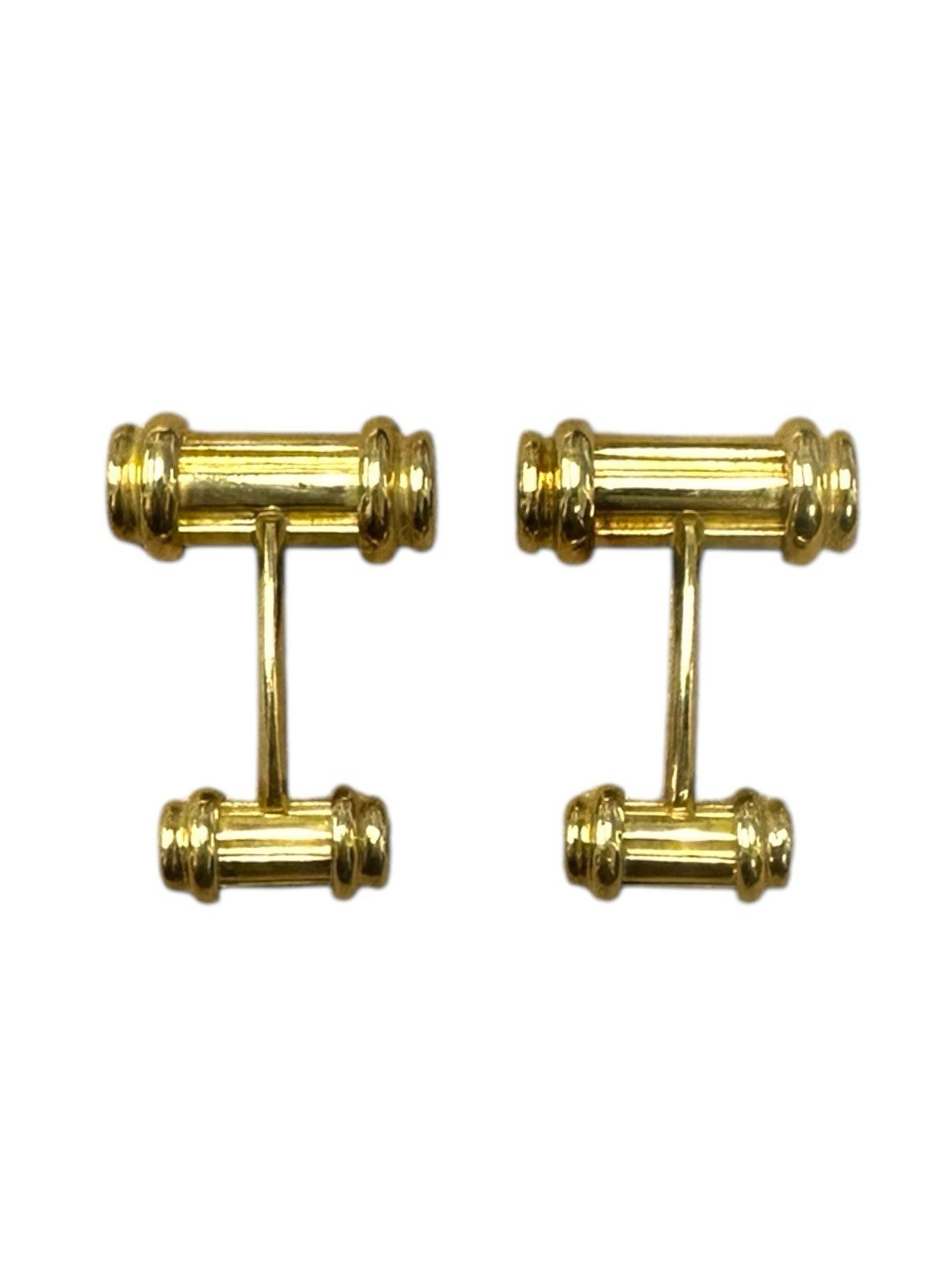 TIFFANY & CO 1995 Atlas Column Gold Cufflinks 18K Yellow Gold