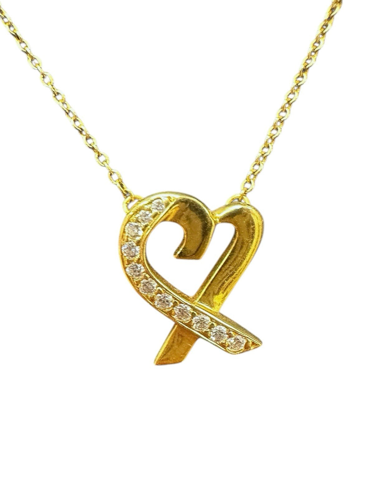Tiffany & Co. Paloma Picasso Loving Heart Diamond 18k Gold Necklace 15mm
