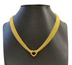 Tiffany & Co 18K Yellow Gold Heart Multi Strand Chain Toggle Necklace 18in.