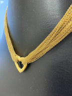 Tiffany & Co 18K Yellow Gold Heart Multi Strand Chain Toggle Necklace 18in.