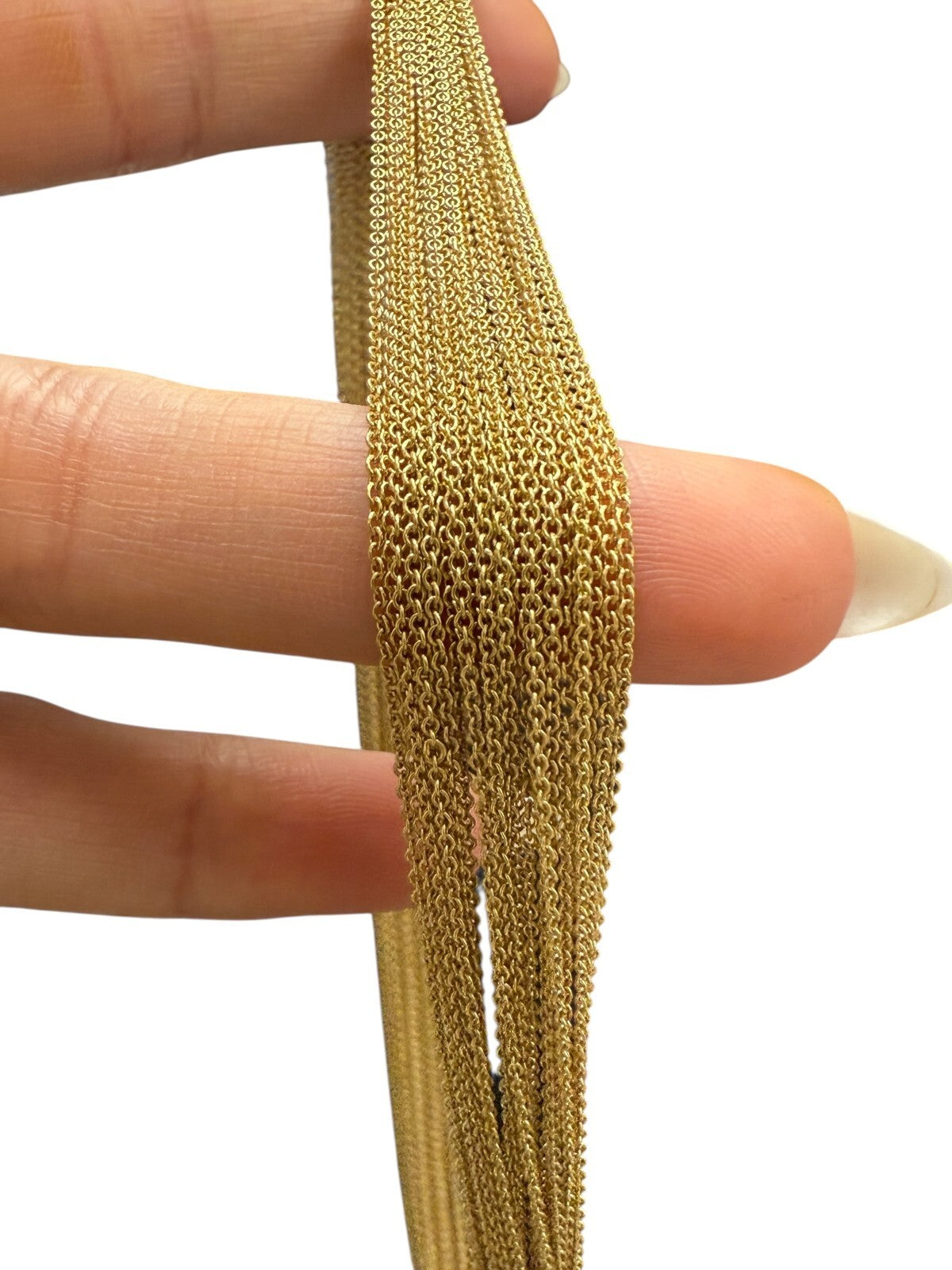 Tiffany & Co 18K Yellow Gold Heart Multi Strand Chain Toggle Necklace 18in.