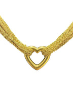 Tiffany & Co 18K Yellow Gold Heart Multi Strand Chain Toggle Necklace 18in.
