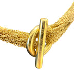 Tiffany & Co 18K Yellow Gold Heart Multi Strand Chain Toggle Necklace 18in.