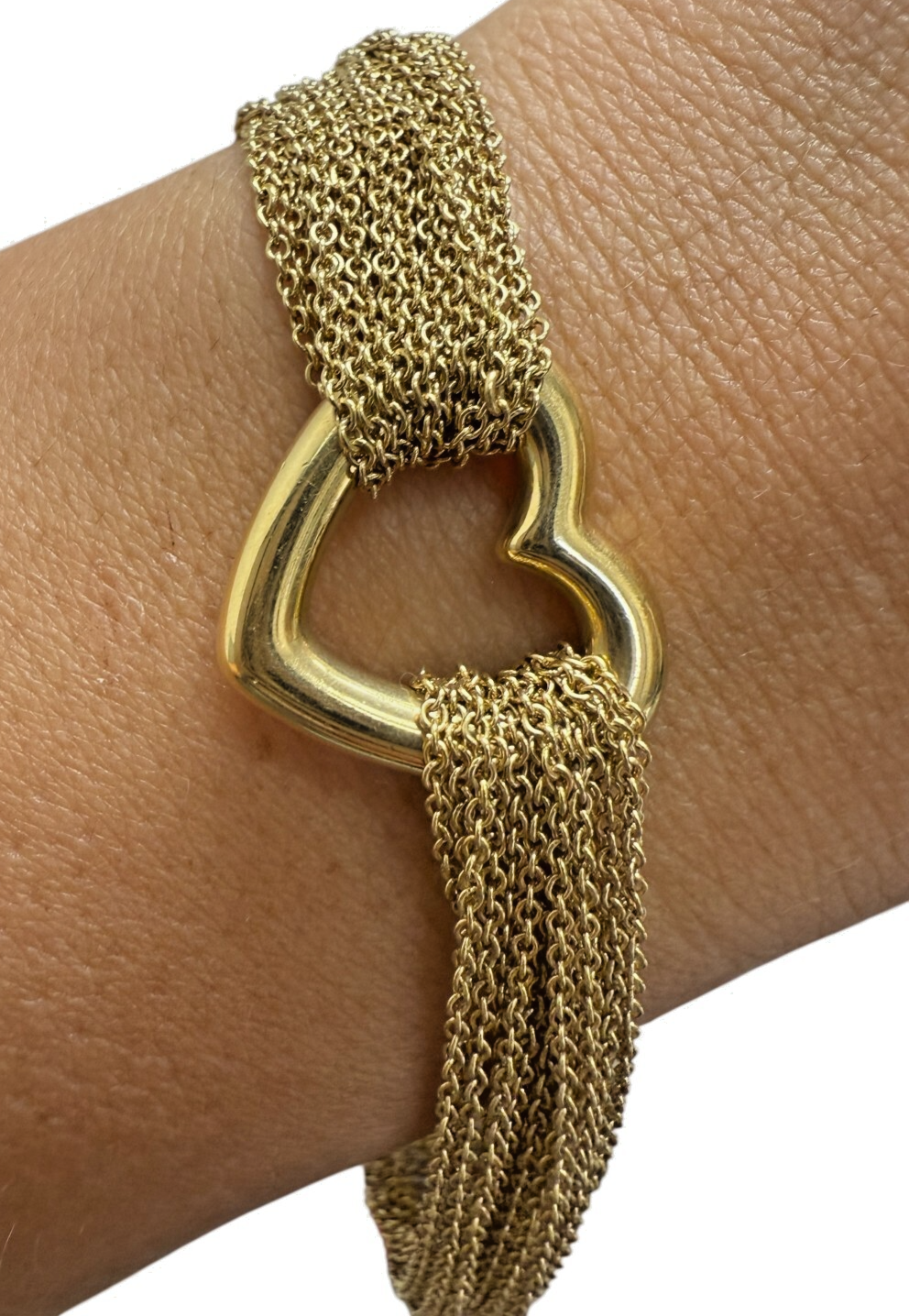 18Kt Tiffany and Co. Multi-Strand Heart Toggle Bracelet