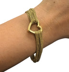 18Kt Tiffany and Co. Multi-Strand Heart Toggle Bracelet