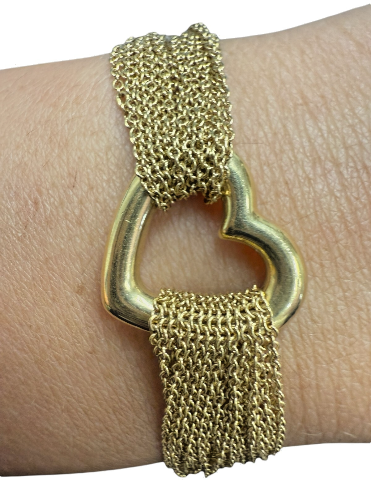 18Kt Tiffany and Co. Multi-Strand Heart Toggle Bracelet