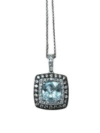 Effy Aquarius 14K White Gold Aquamarine and Diamond Pendant
