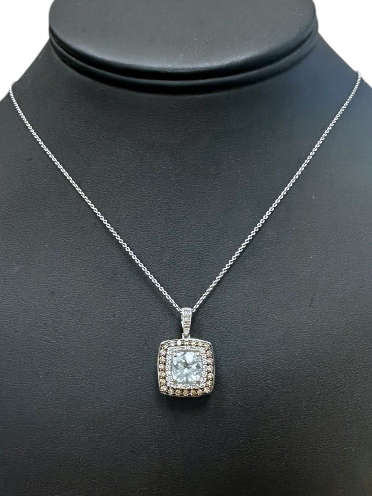 Effy Aquarius 14K White Gold Aquamarine and Diamond Pendant