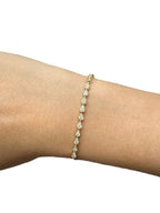 14k Yellow Gold Diamond Teardrop Bracelet