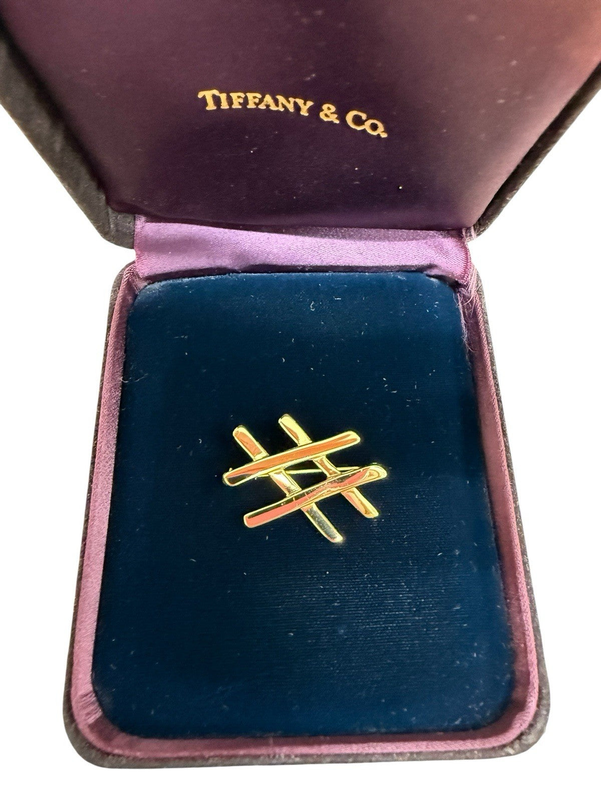 Tiffany & Co Paloma Picasso 18k Yellow Gold Hashtag Pin Brooch