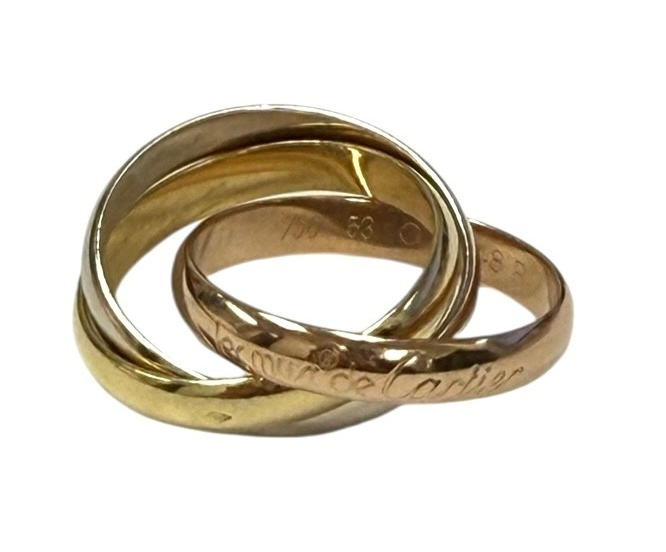 Cartier Trinity 18kt Tri-Color Gold 3 Rolling Band Ring- Size 5.25