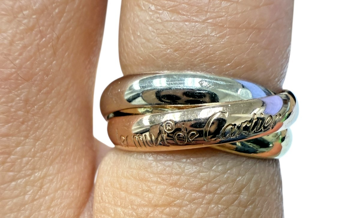Cartier Trinity 18kt Tri-Color Gold 3 Rolling Band Ring- Size 5.25