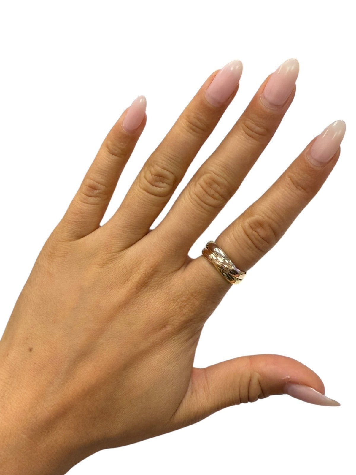 Cartier Trinity 18kt Tri-Color Gold 3 Rolling Band Ring- Size 5.25