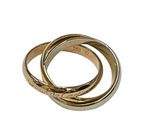 Cartier Trinity 18kt Tri-Color Gold 3 Rolling Band Ring w/Cert - Size 6.25
