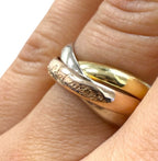 Cartier Trinity 18kt Tri-Color Gold 3 Rolling Band Ring w/Cert - Size 6.25